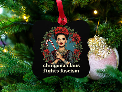 Chingóna Claus Fights Fascism Christmas Ornament