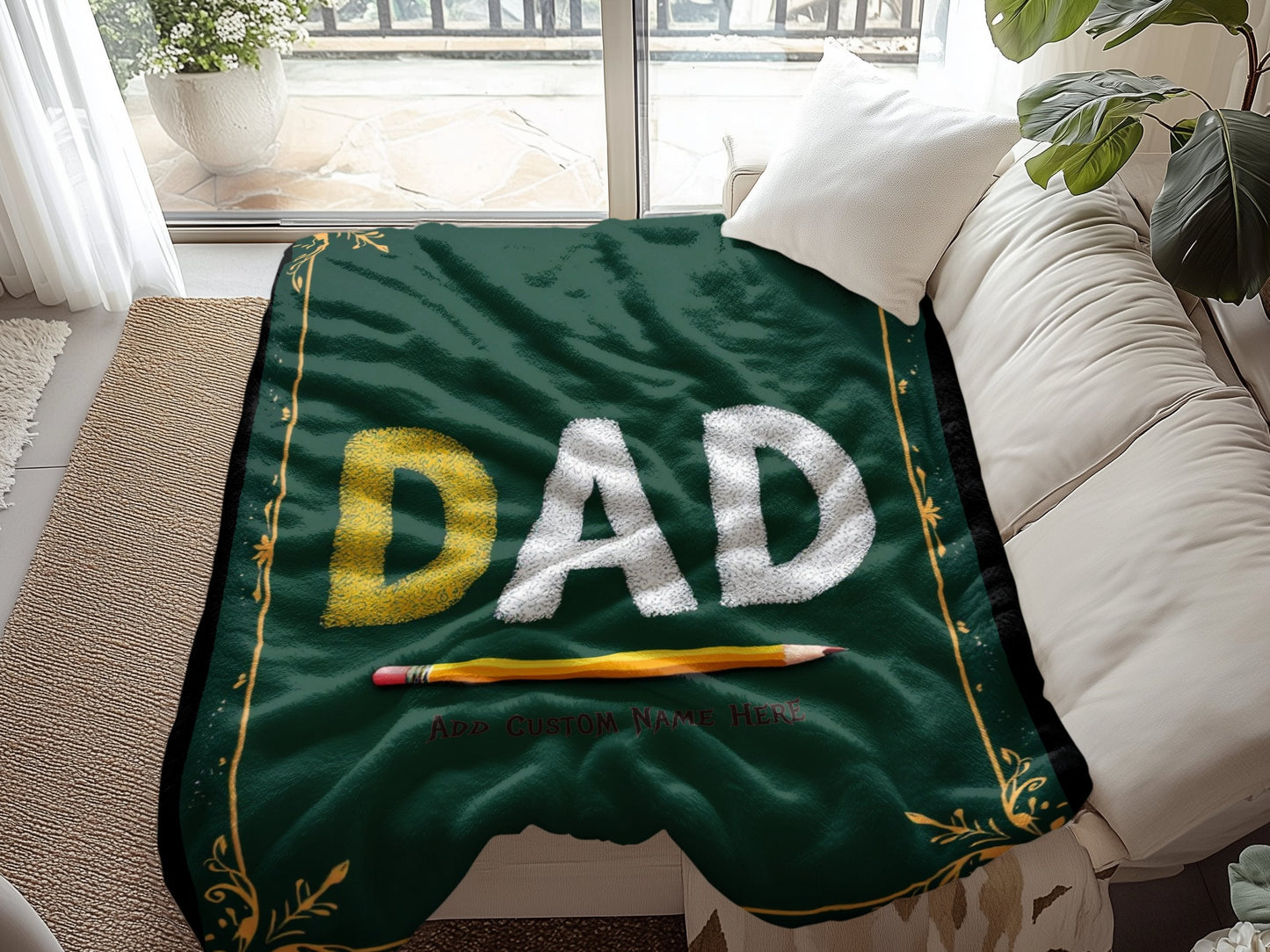 Personalized Dad Throw Blanket Custom Name Product