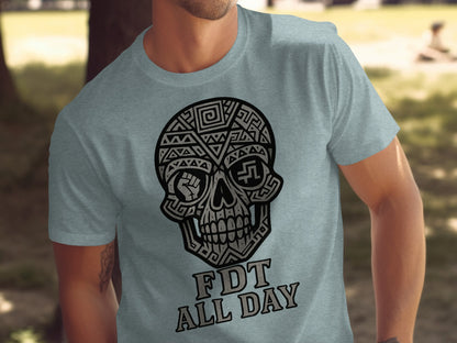 FDT All Day Skull Graphic Design T-Shirt Fashionable Product