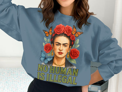 Artistic No Human Is Illegal Sweater for Thoughtful Wear