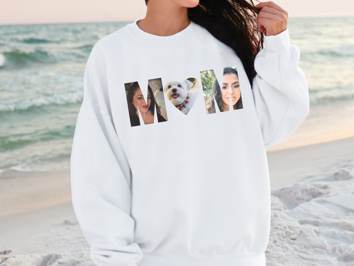 Custom Personalized MOM Photo Sweater - Unisex Crewneck