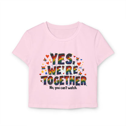 Colorful Yes We're Together Baby Tee - Cute Casual Top for Fun Gatherings
