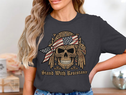 Stand With Resistance Skull Graphic T-Shirt
