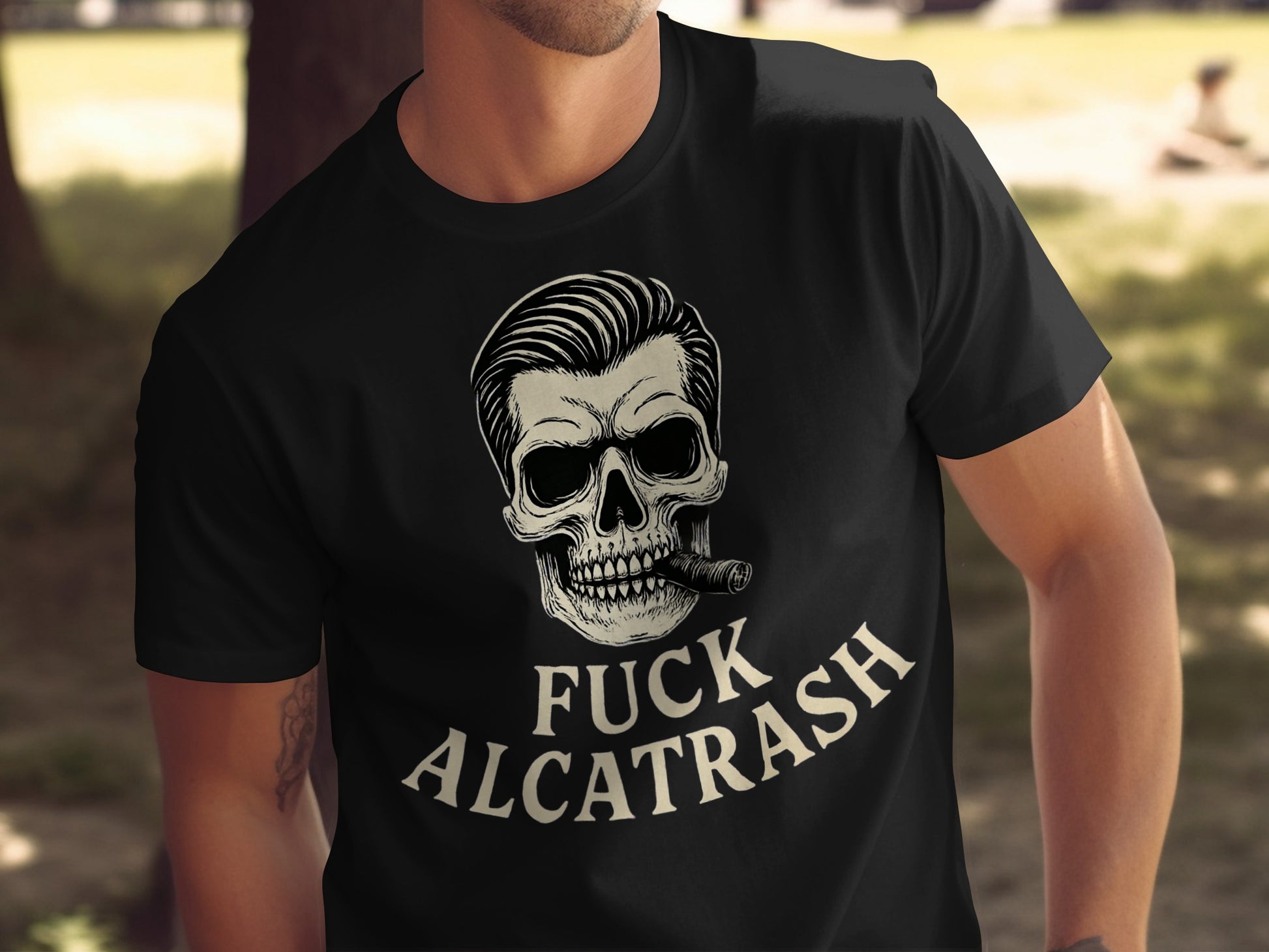 Skull with Cigarette F**k Alcatrash Shirt product type