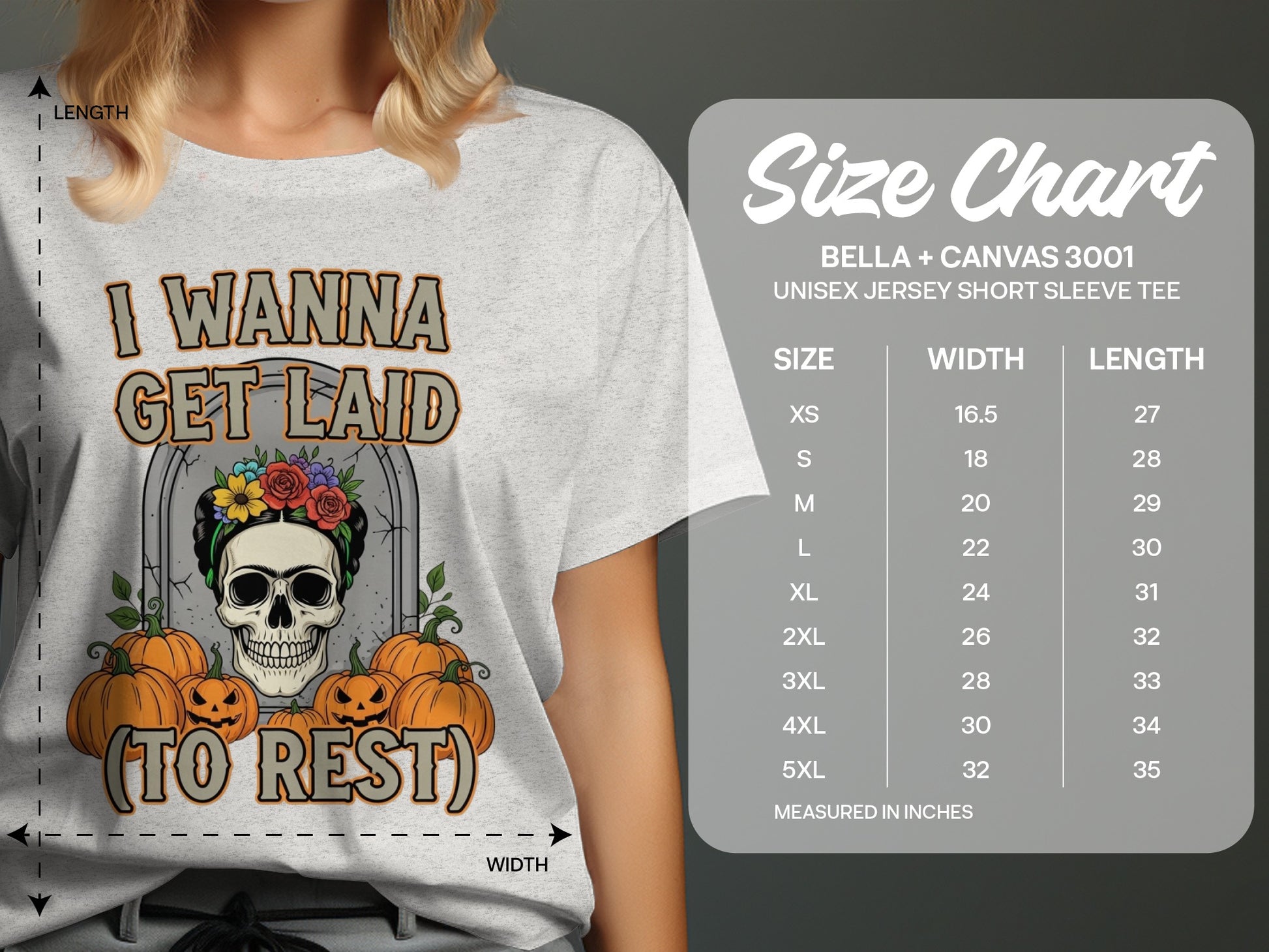 Halloween Skull and Pumpkins Unisex Jersey Tee product
