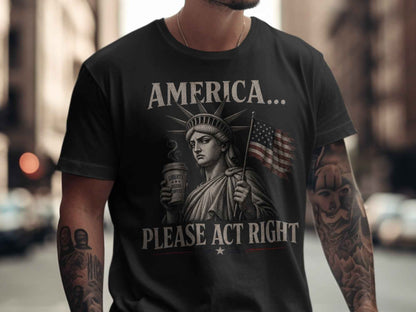 America Act Right Vintage Graphic Tee