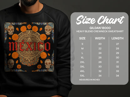 Detailed Mexican Themed Heavy Blend Sweatshirt