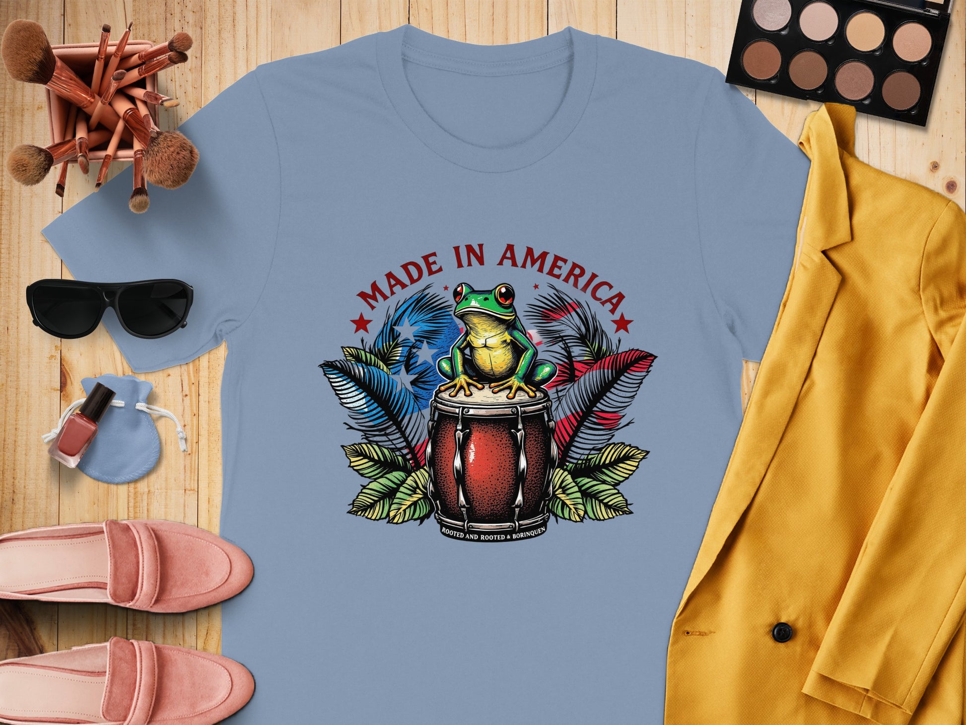 Made in America Frog Drummer Graphic T-Shirt