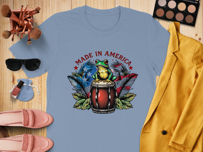 Made in America Frog Drummer Graphic T-Shirt