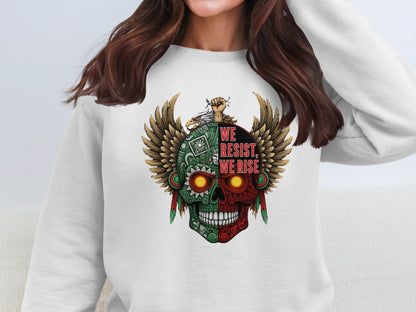 We Resist We Rise Skull Wings Graphic Print product type