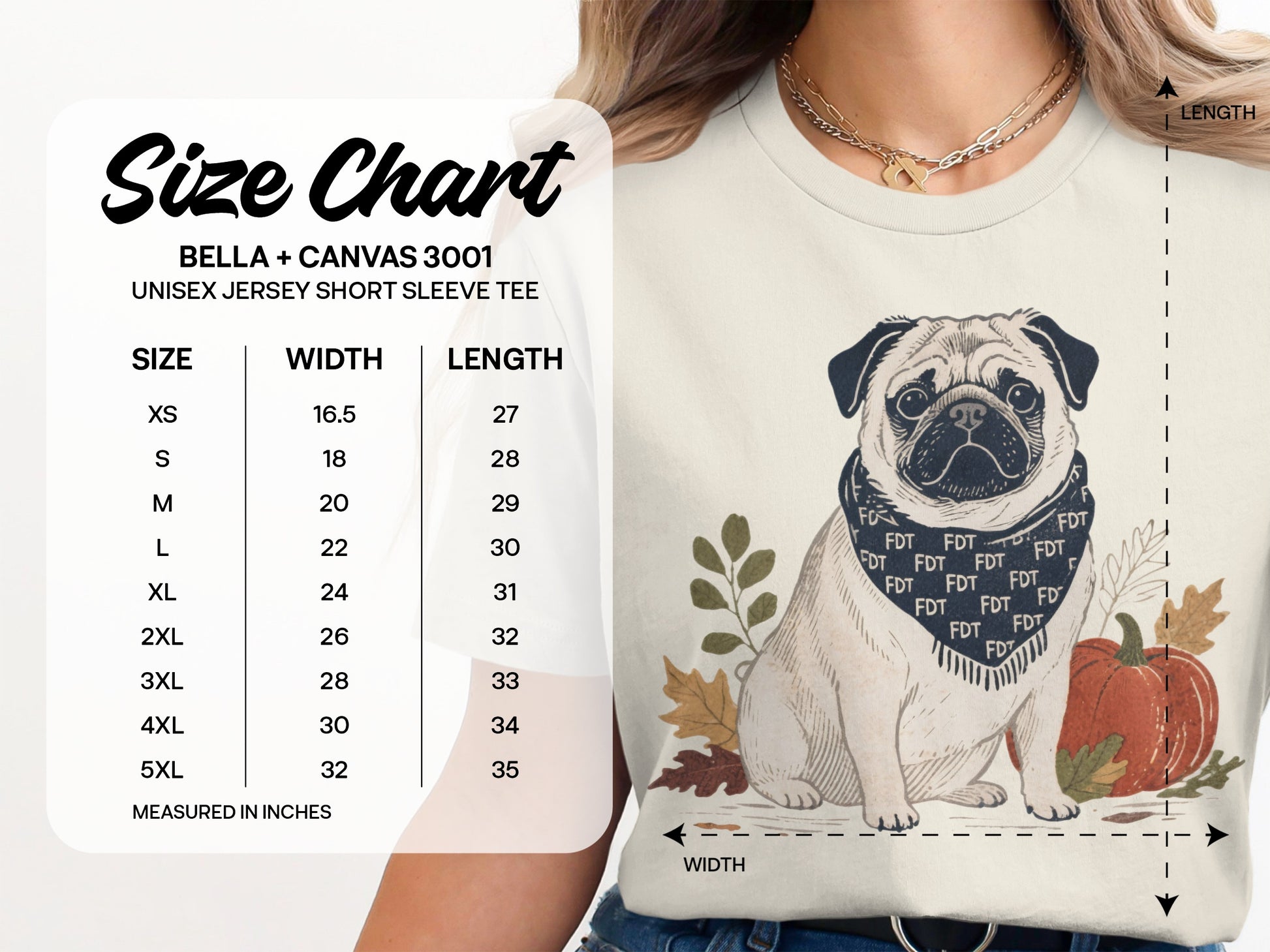 Cute Pug Dog Illustration Unisex Jersey Short Sleeve Tee