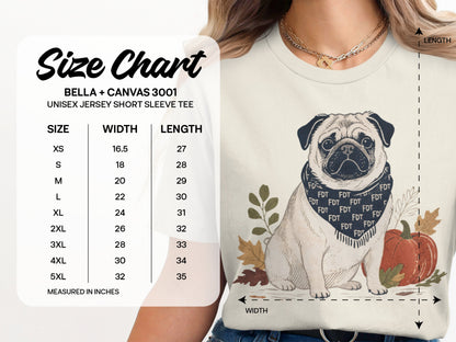Cute Pug Dog Illustration Unisex Jersey Short Sleeve Tee