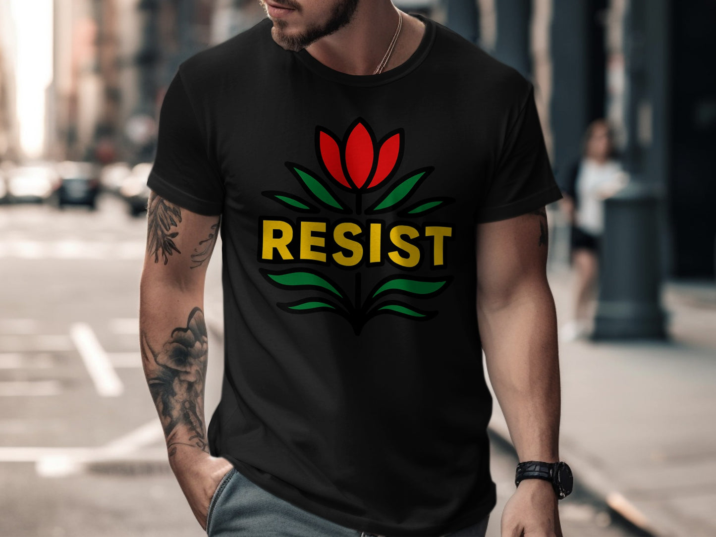 Resist Lotus Emblem Graphic T-shirt product type