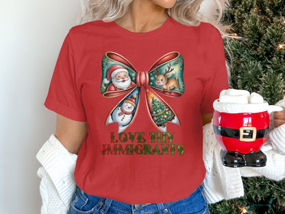 Love Thy Immigrants Christmas Shirt Graphic Tee