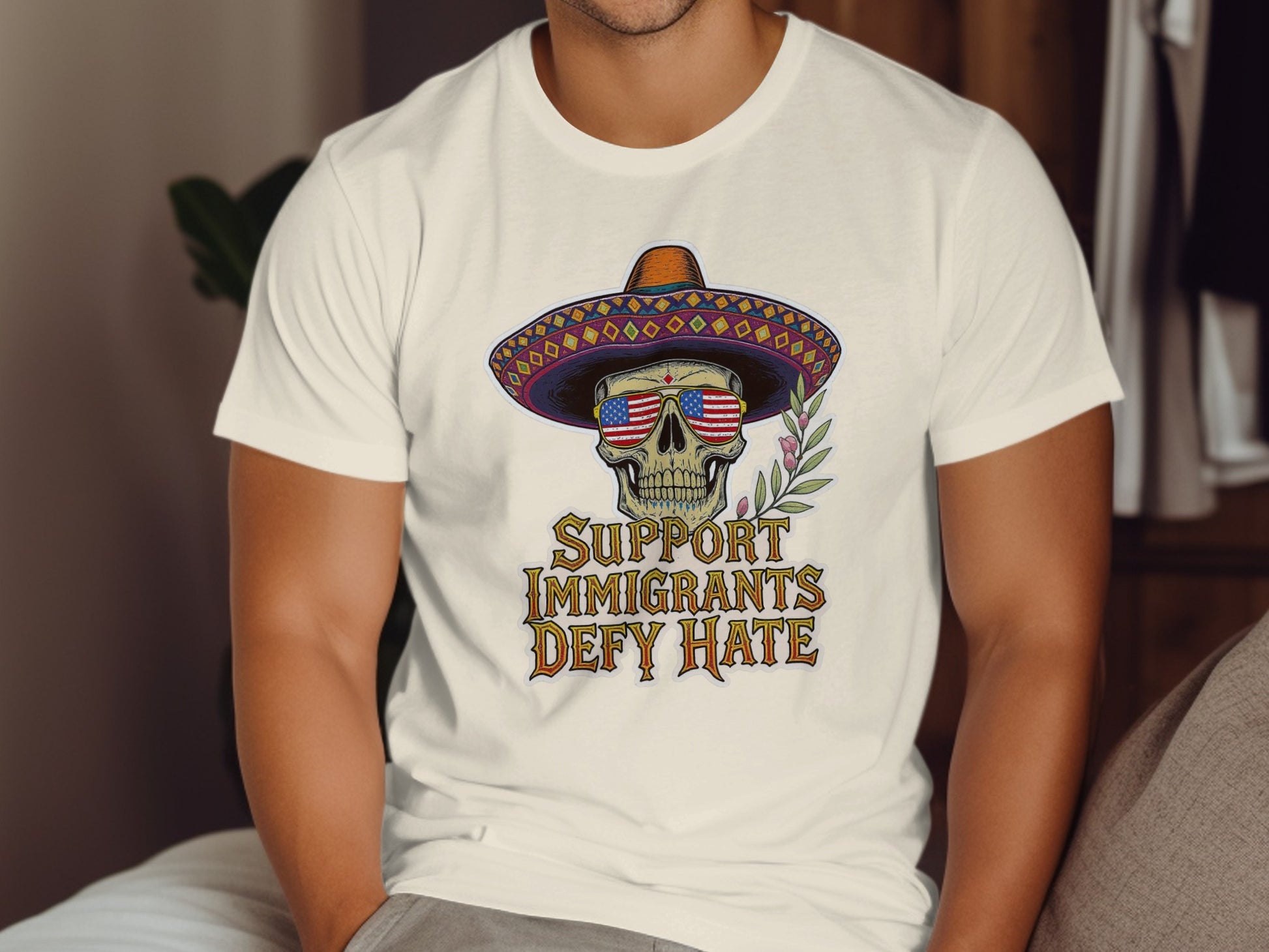 Support Immigrants Defy Hate Skull T-shirt product