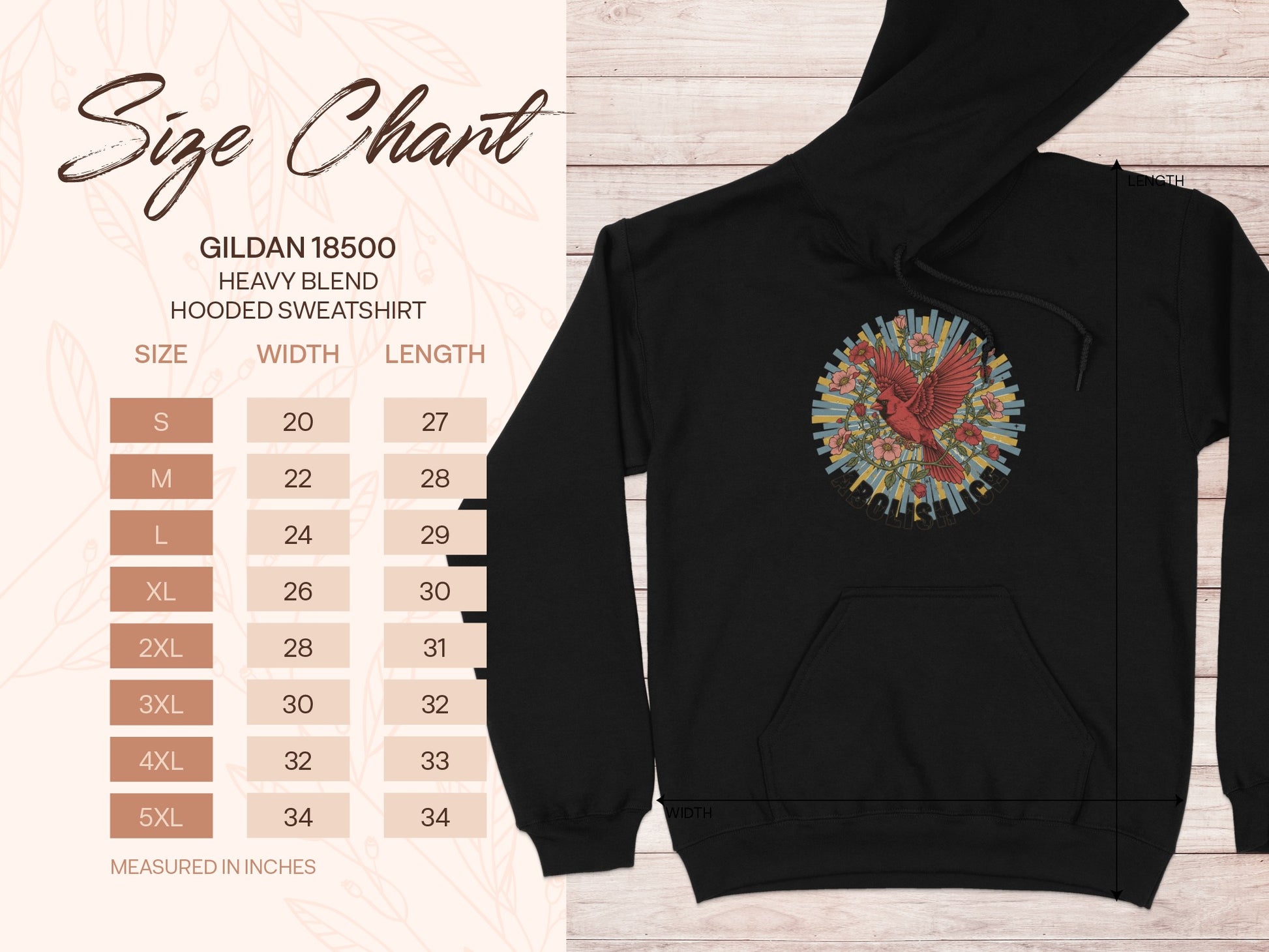 Stunning Red Bird Cityscape Design Hooded Sweatshirt product
