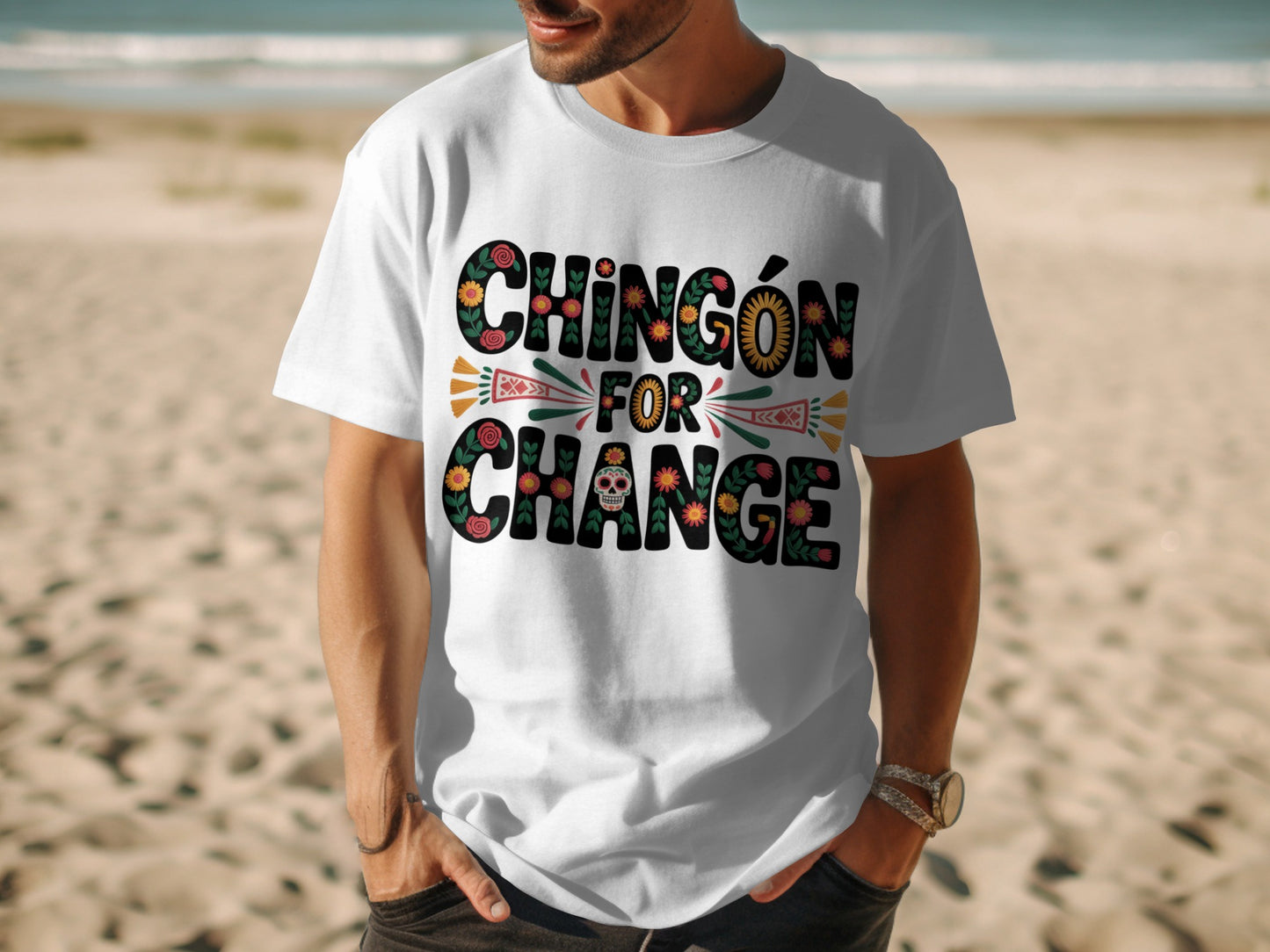 Chingón For Change Printed Design Men's T-shirt Product