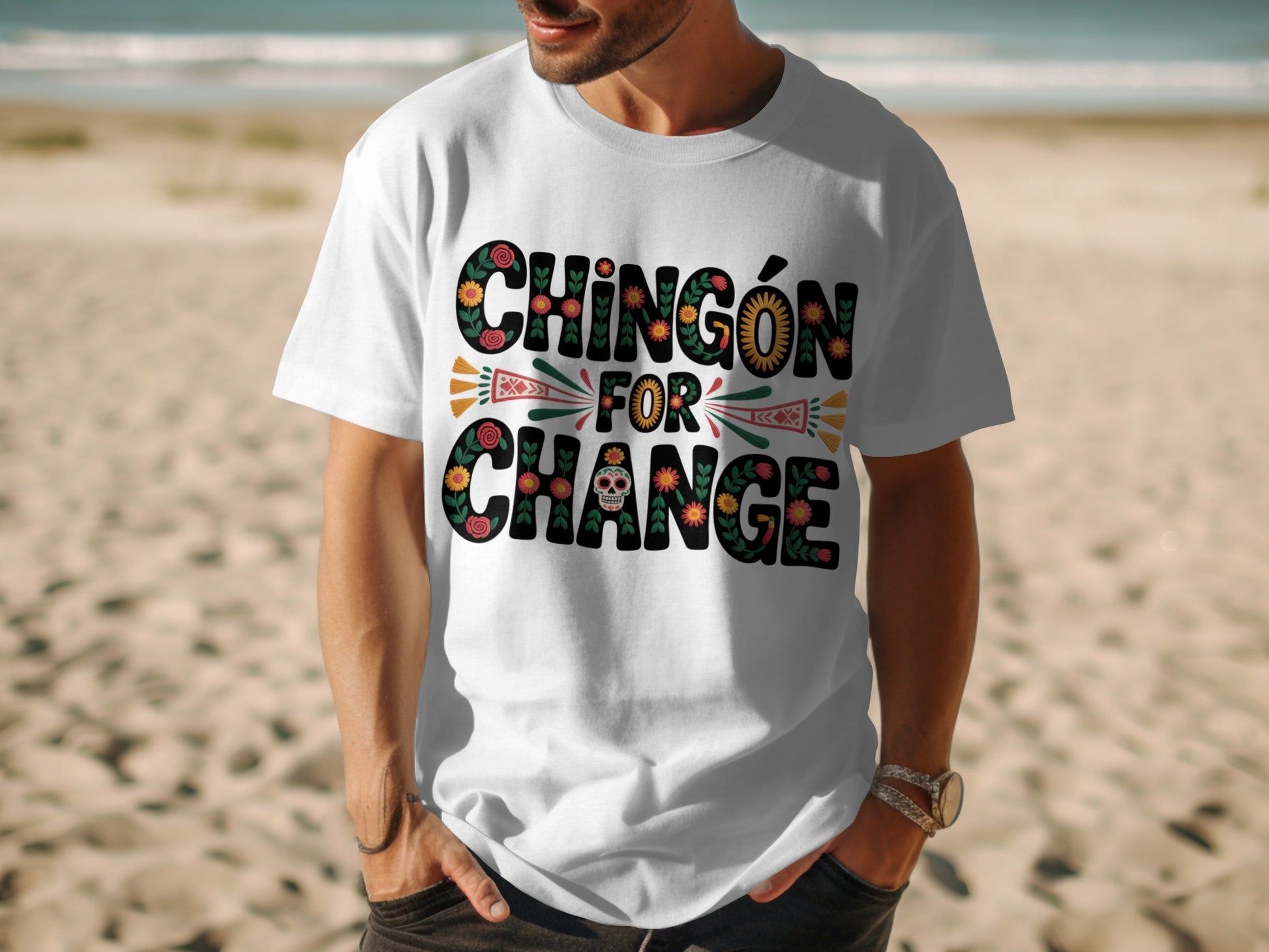 Chingón For Change Printed Design Men's T-shirt Product