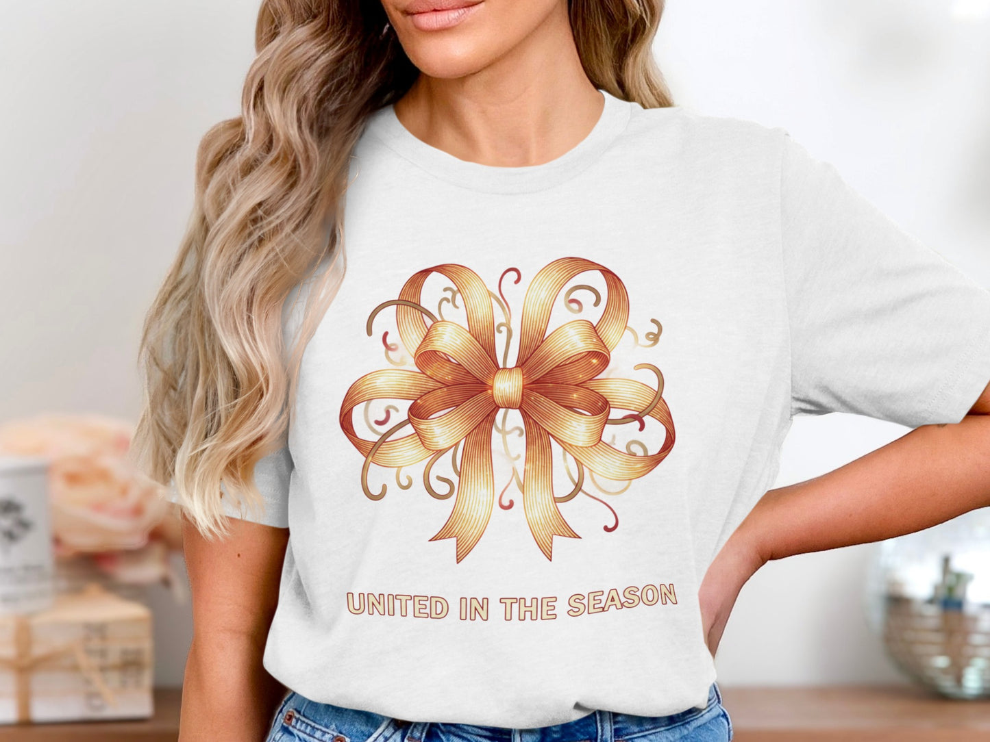 United in the Season with Bow Graphic Shirt