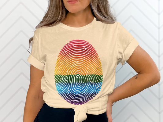 Rainbow Fingerprint Egg Graphic T-Shirt product type