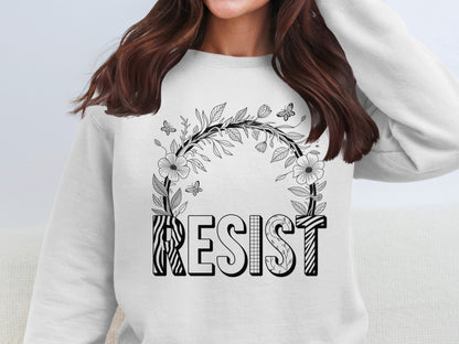 Resist Floral Pattern Women's Sweatshirt product type