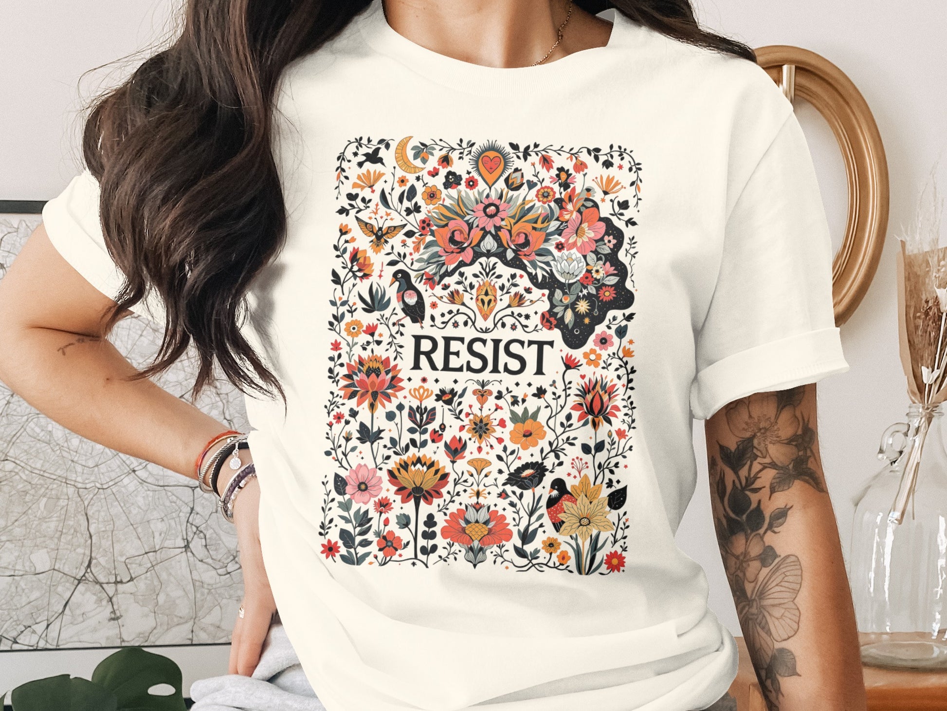 RESIST Vibrant Floral Botanical Art Statement product type