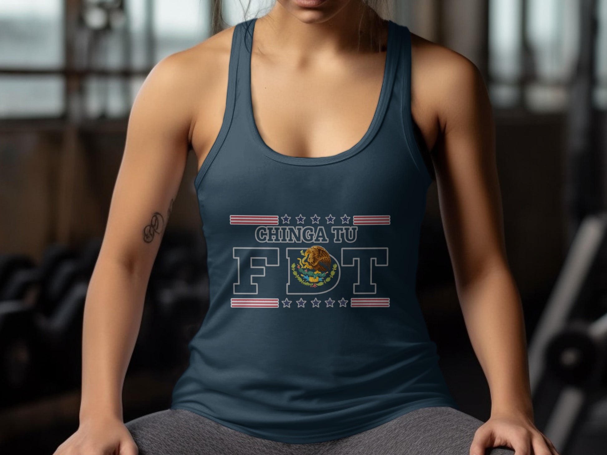 Chinga Tu Fit Graphic Workout Racerback Tank product
