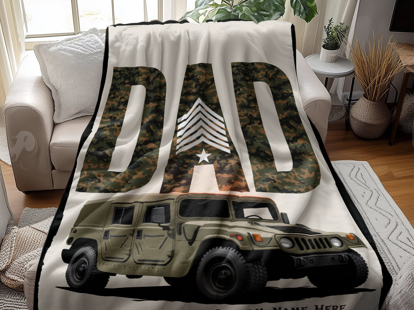 Dad Military Theme Graphic Blanket product