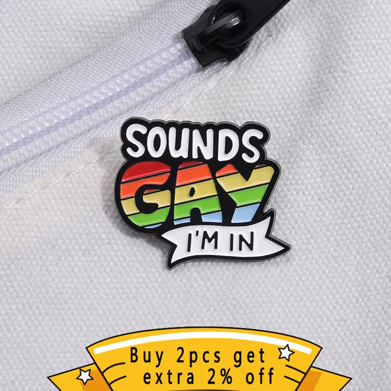 Get Your Pride On with This Custom Rainbow Quotations Enamel Pin – The Ultimate LGBTQ+ Brooch for Stylish Lovers!