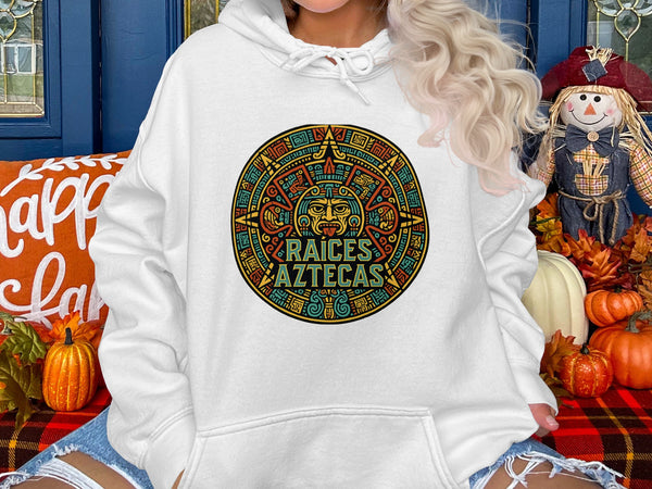 Colorful Raíces Aztecas Design on Cozy Hoodie product