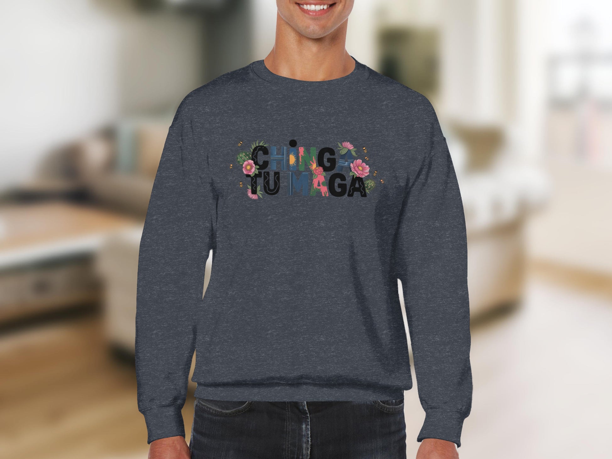 Festive Chingona Graphic Design Grey Shirt product