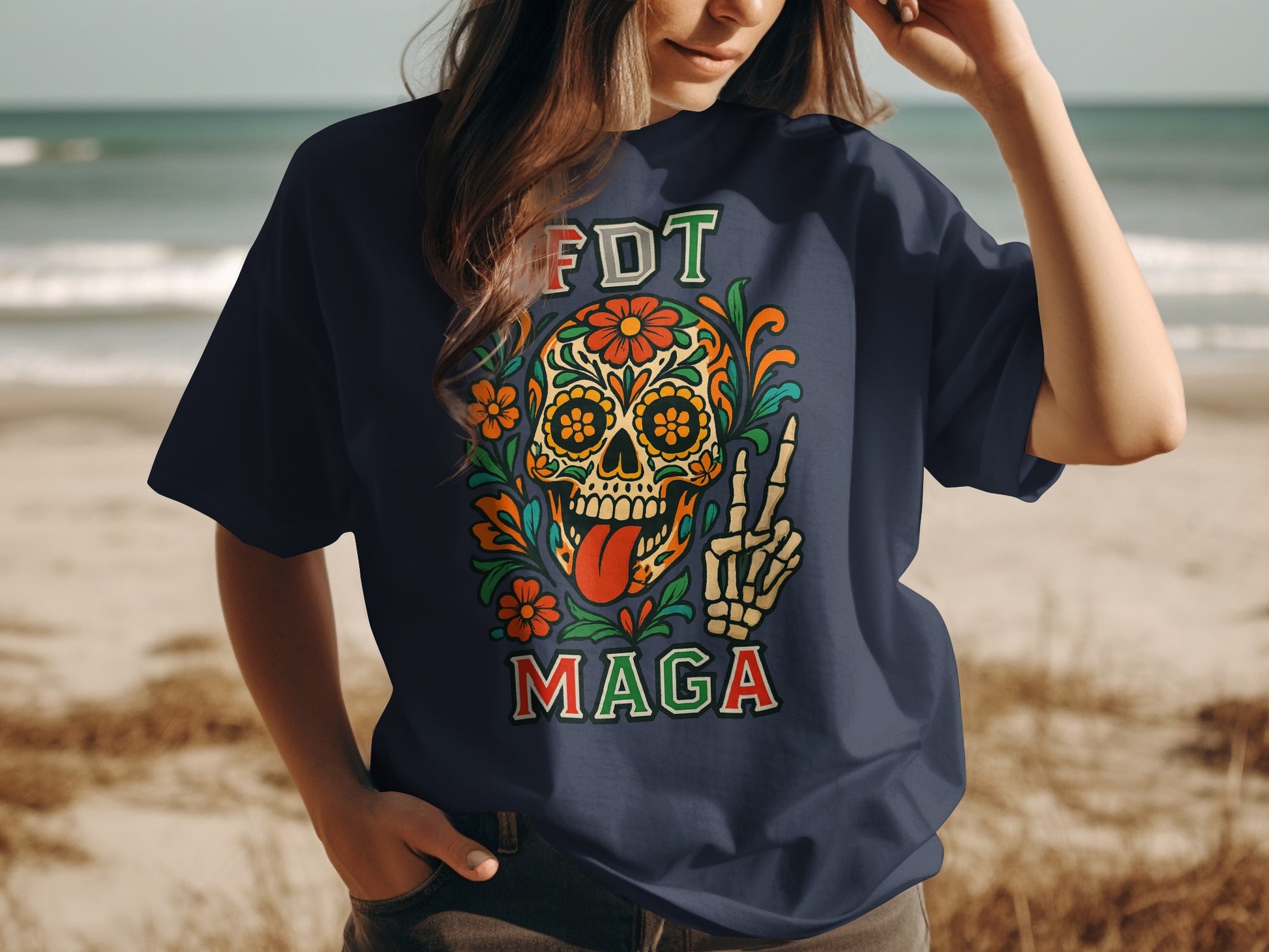 FDT MAGA Skull Graphic Tee Artistic Casual product