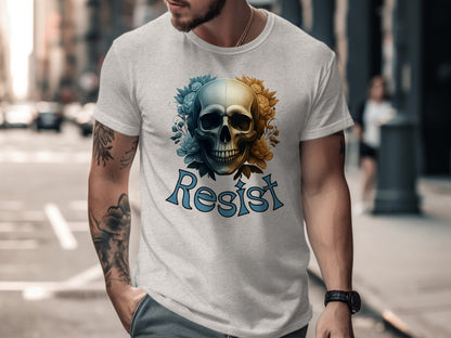 Skull Art Design Resist Graphic Tee Shirt product