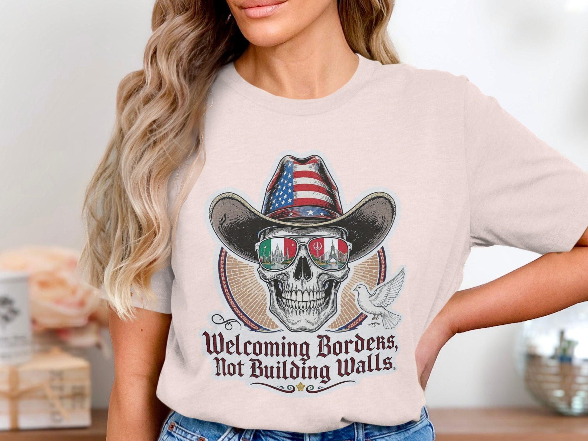 Welcoming Borders Not Building Walls Graphic Tee product type