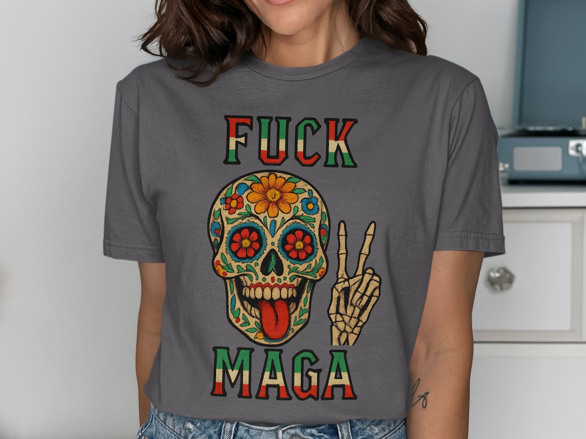 Colorful Fuck MAGA Design Graphic Tee product