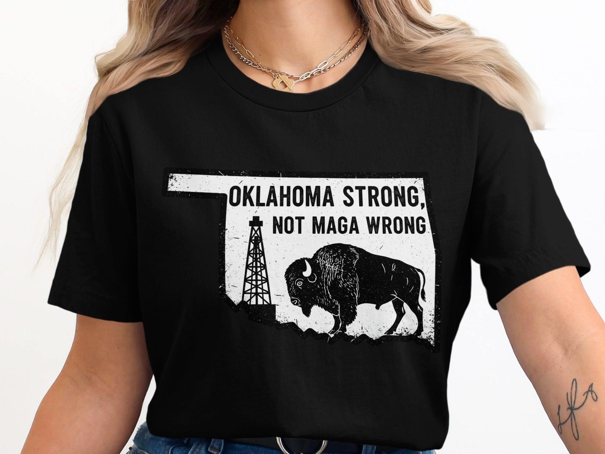 Oklahoma Strong Not MAGA Wrong Graphic T-Shirt product