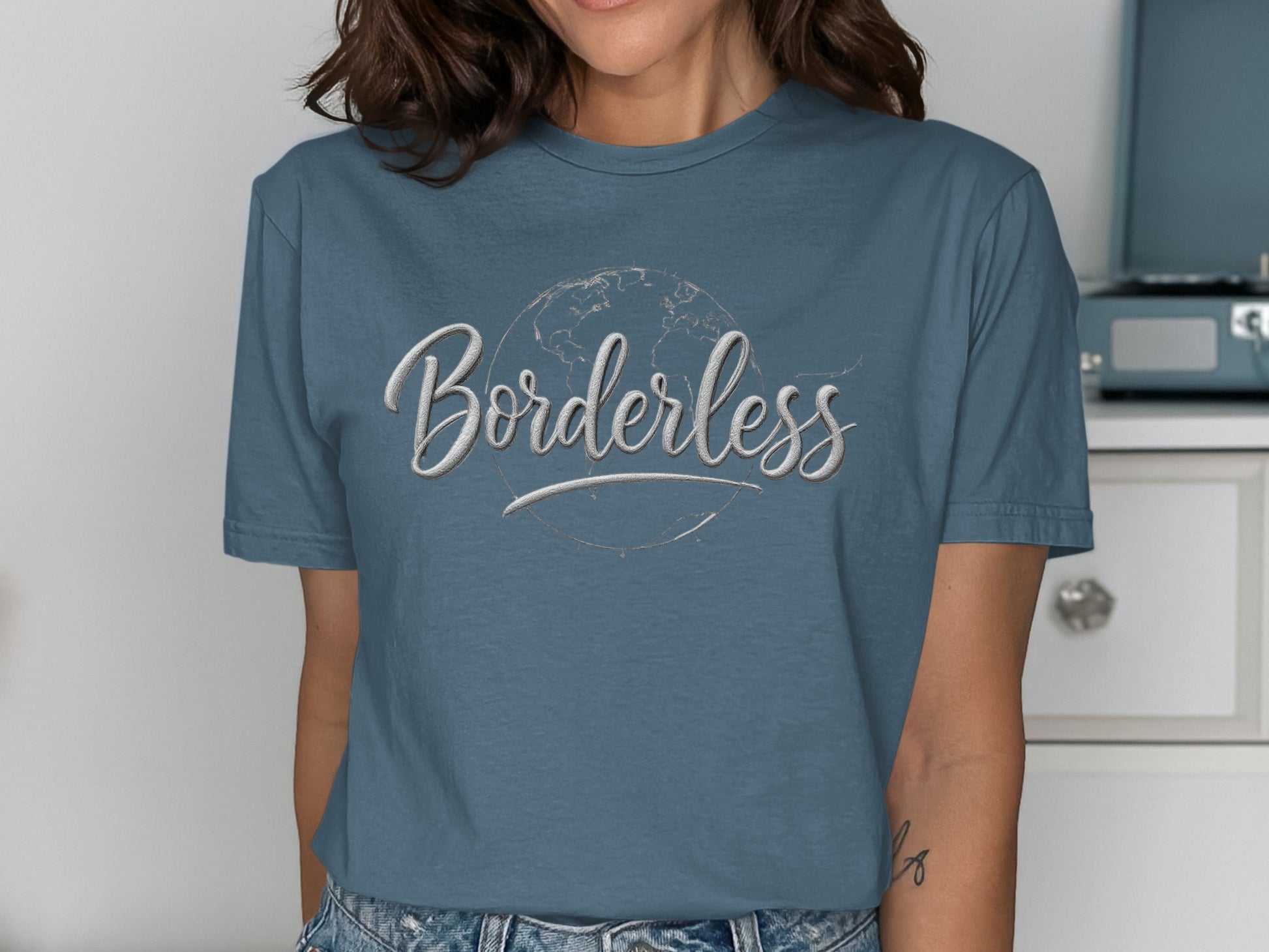 Borderless Earth Design Short Sleeve Shirt product type