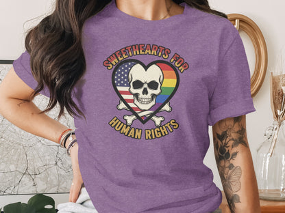 Sweethearts for Human Rights Skull Heart T-shirt