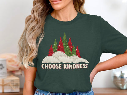 Christmas Trees Choose Kindness Graphic Tee