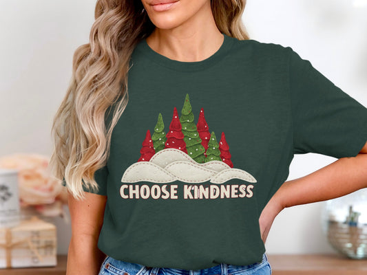 Christmas Trees Choose Kindness Graphic Tee