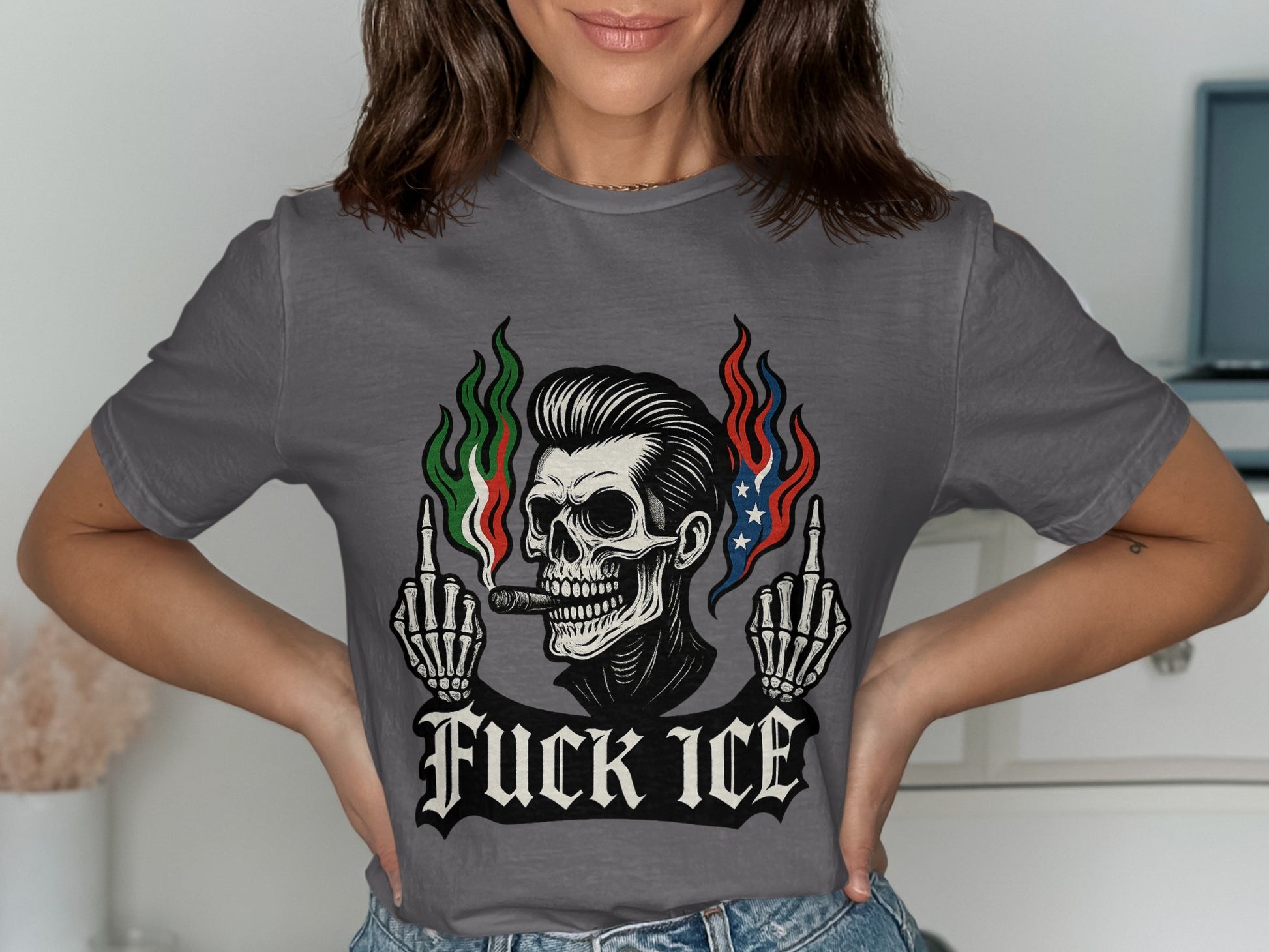 Stylish Graphic Tee with Skull Design T-Shirt product type