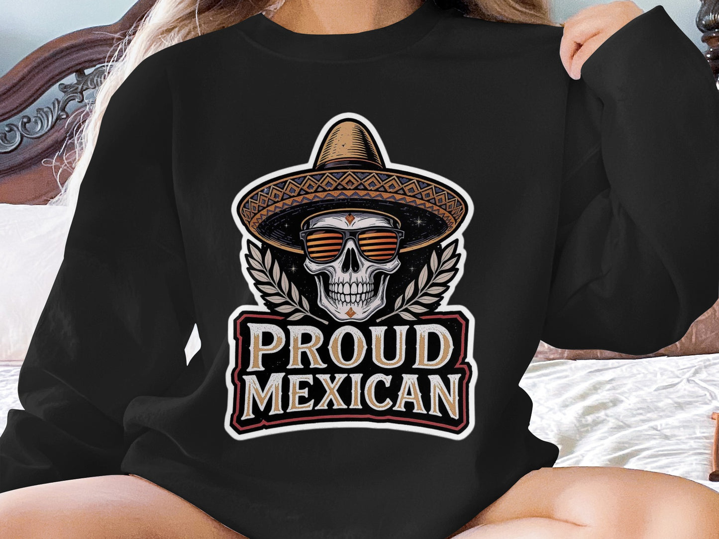 Proud Mexican Skull Graphic Long Sleeve product