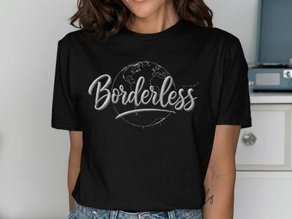 Borderless Graphic Design Black T-Shirt product type