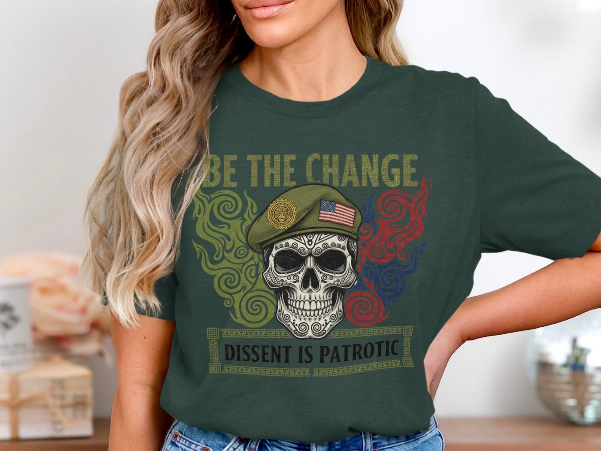Be The Change Dissent Is Patriotic Graphic T-Shirt