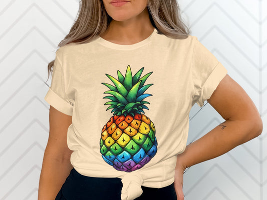Rainbow Pineapple Graphic Tee Shirt product