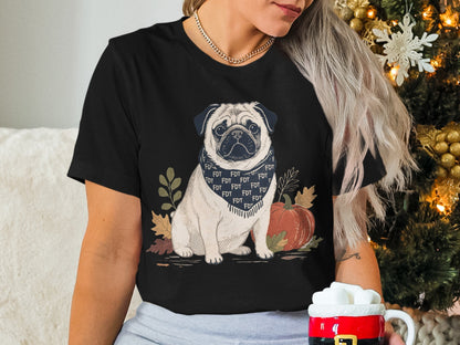 Festive Pug with Holiday Decorations T-Shirt