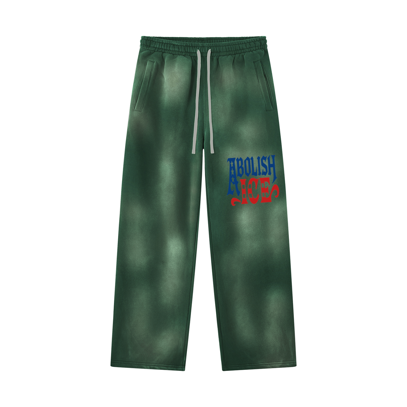 Abolish Ice Unisex Sunfade Wide Leg Fleece Sweatpants