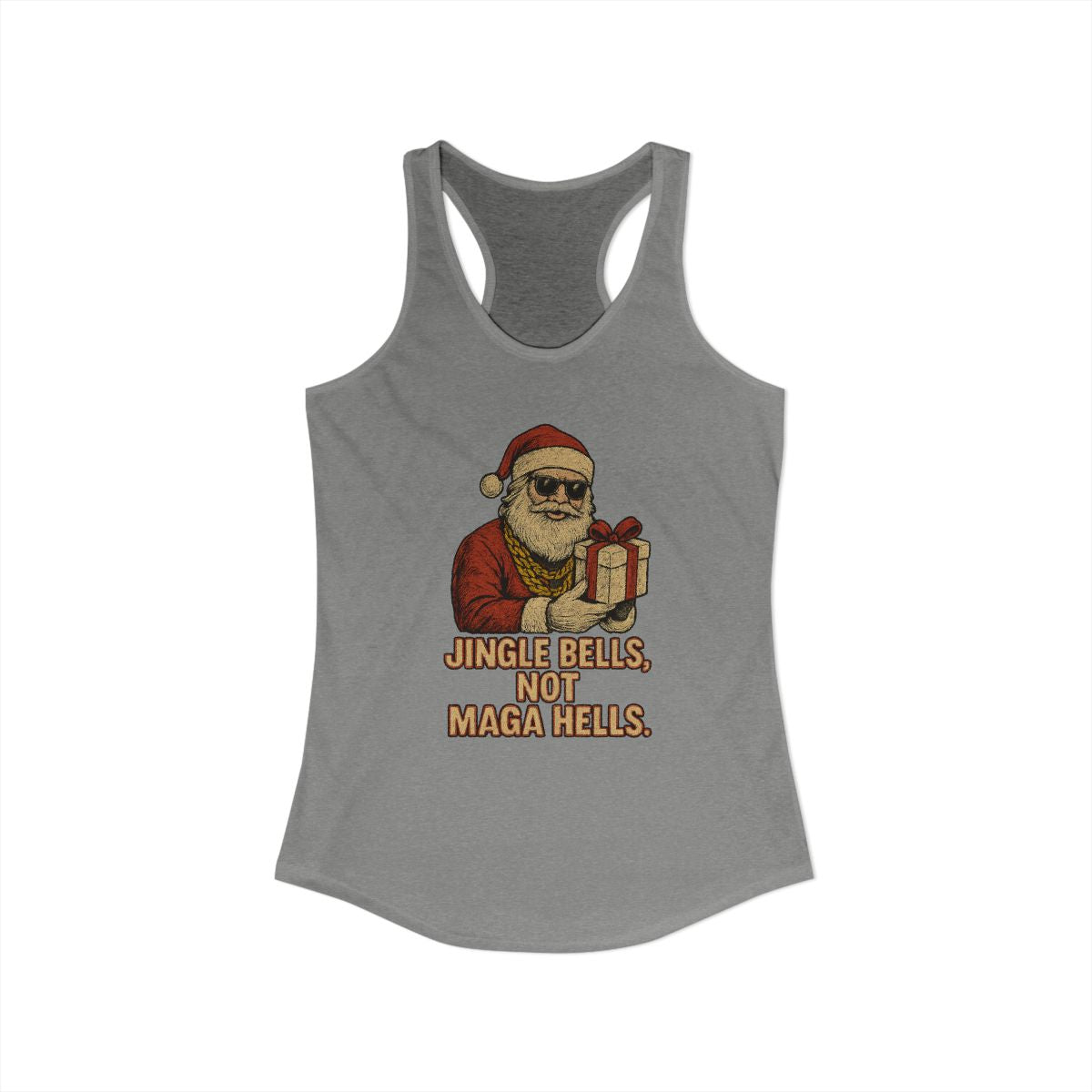 Jingle Bells Not Maga Hells Santa Tank Top