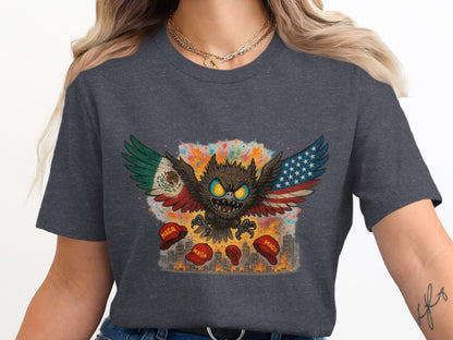 Fiery Winged Creature Graphic Short Sleeve T-shirt product