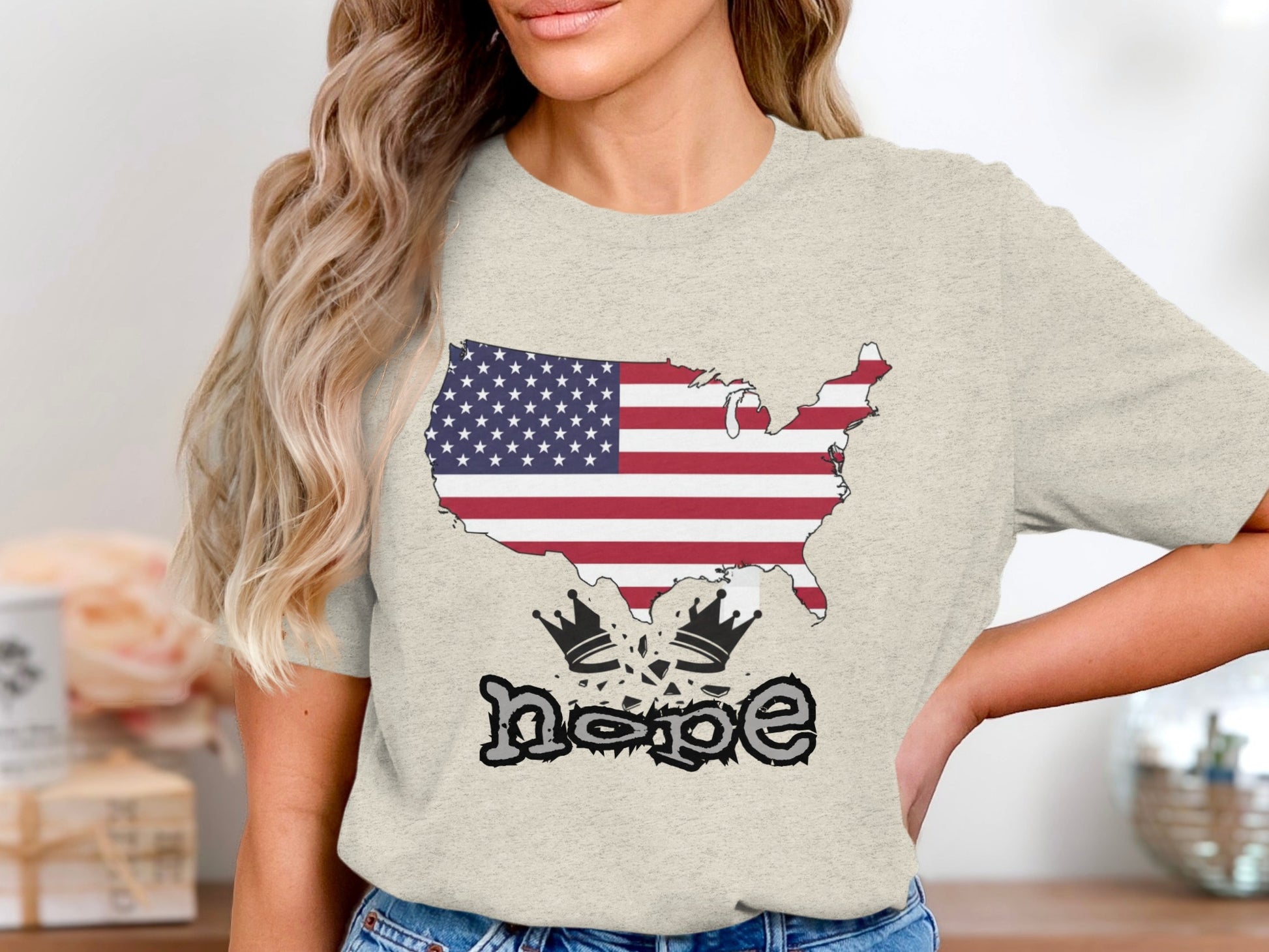 United States Flag Nope Graphic T-Shirt product type